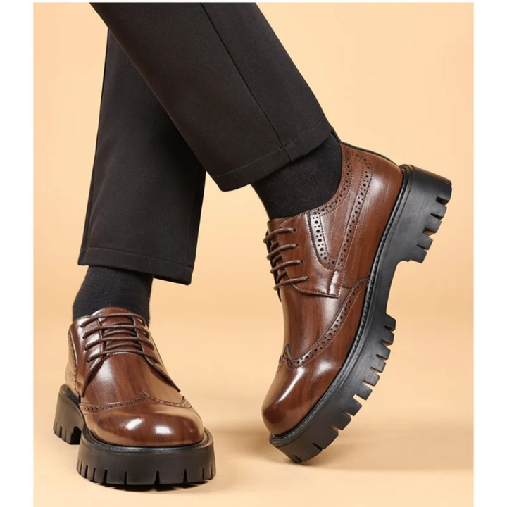 Archer | Men's Brogue Lace-Up Platform Shoes