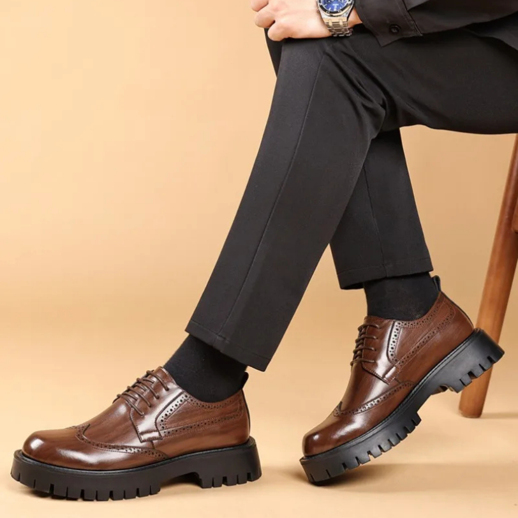 Archer | Men's Brogue Lace-Up Platform Shoes