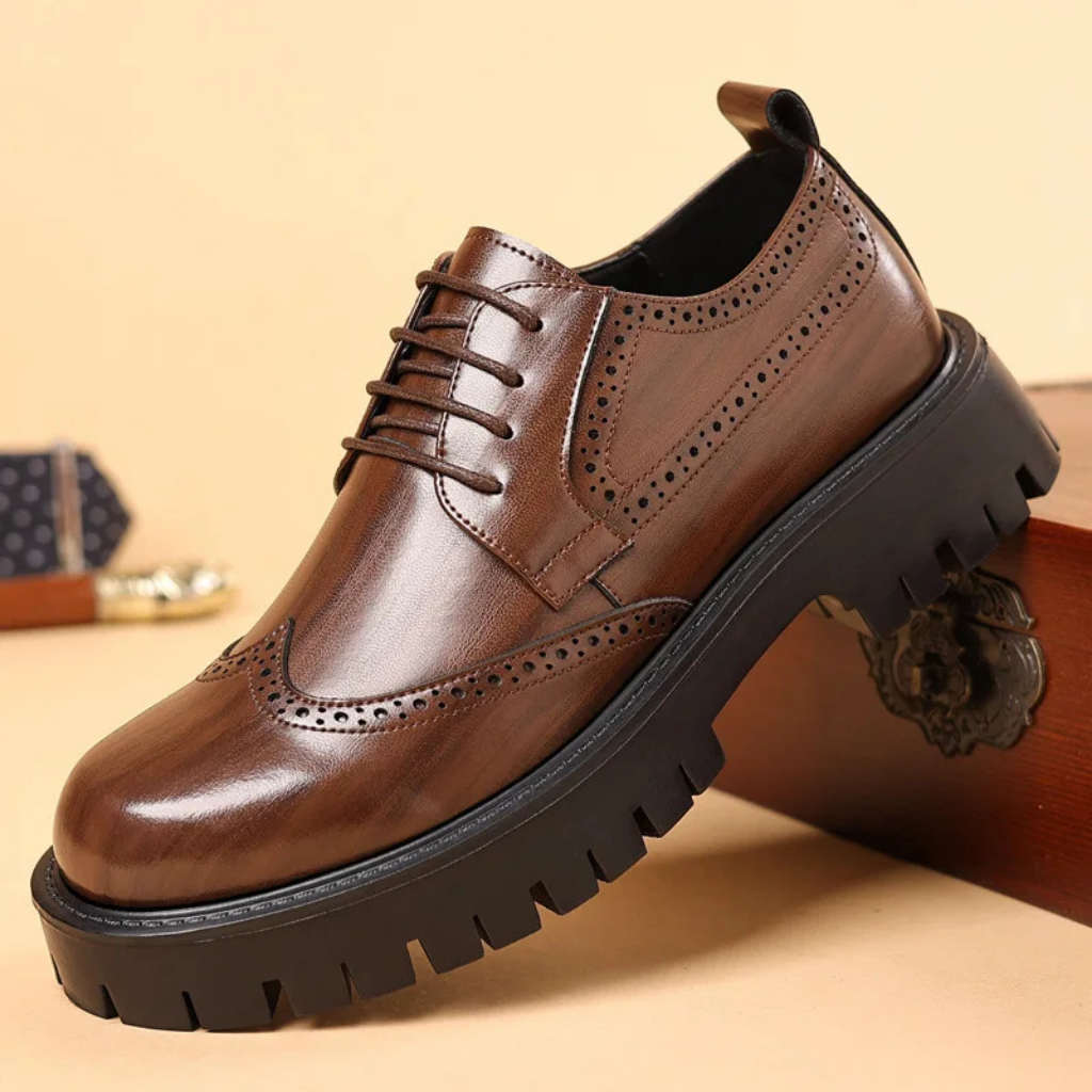 Archer | Men's Brogue Lace-Up Platform Shoes