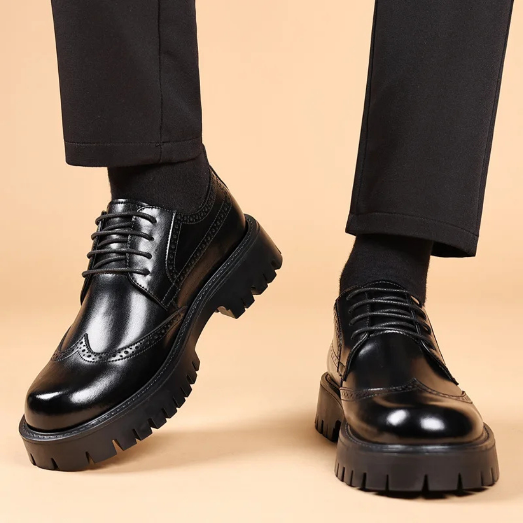 Archer | Men's Brogue Lace-Up Platform Shoes
