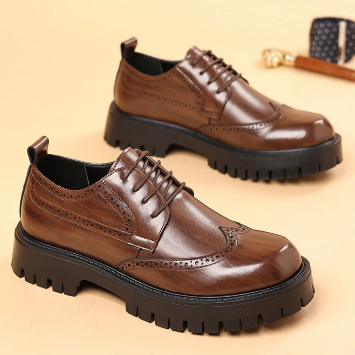 Archer | Men's Brogue Lace-Up Platform Shoes