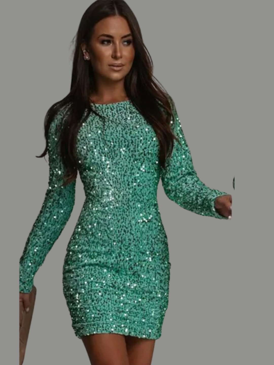Ava | Women's Cocktail Dresses With Sequin Detail And Long Sleeves | Glamorous