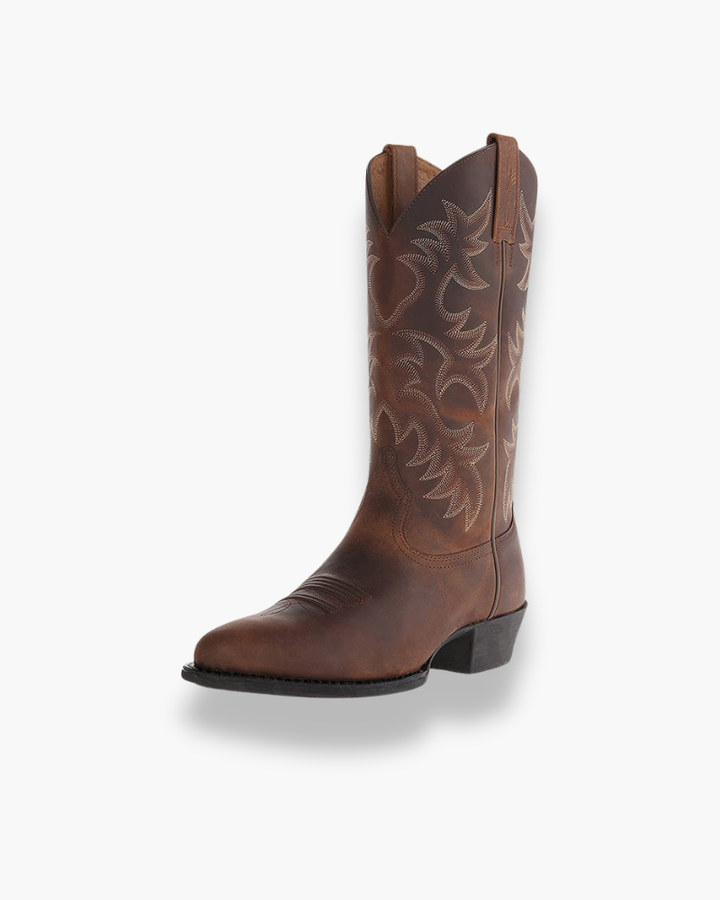 Charlotte | Women's Cowgirl Boots With Embroidered Detail And Stacked Heel | Western