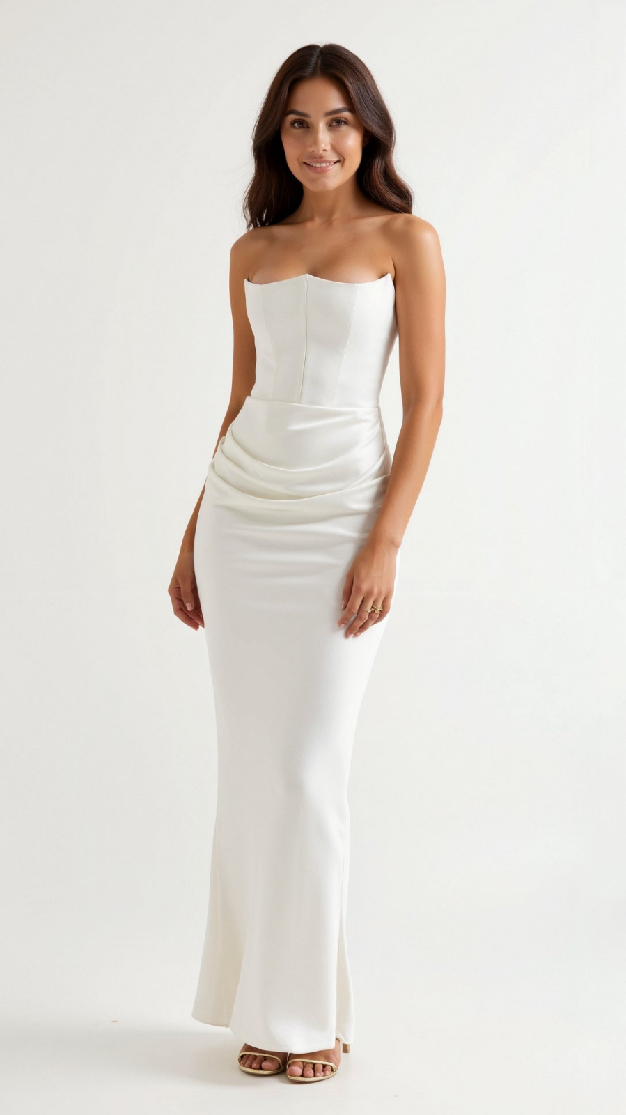 Charlotte | Women's Wedding Guest Dresses With Corset Bodice And Draped Waist | Sophisticated