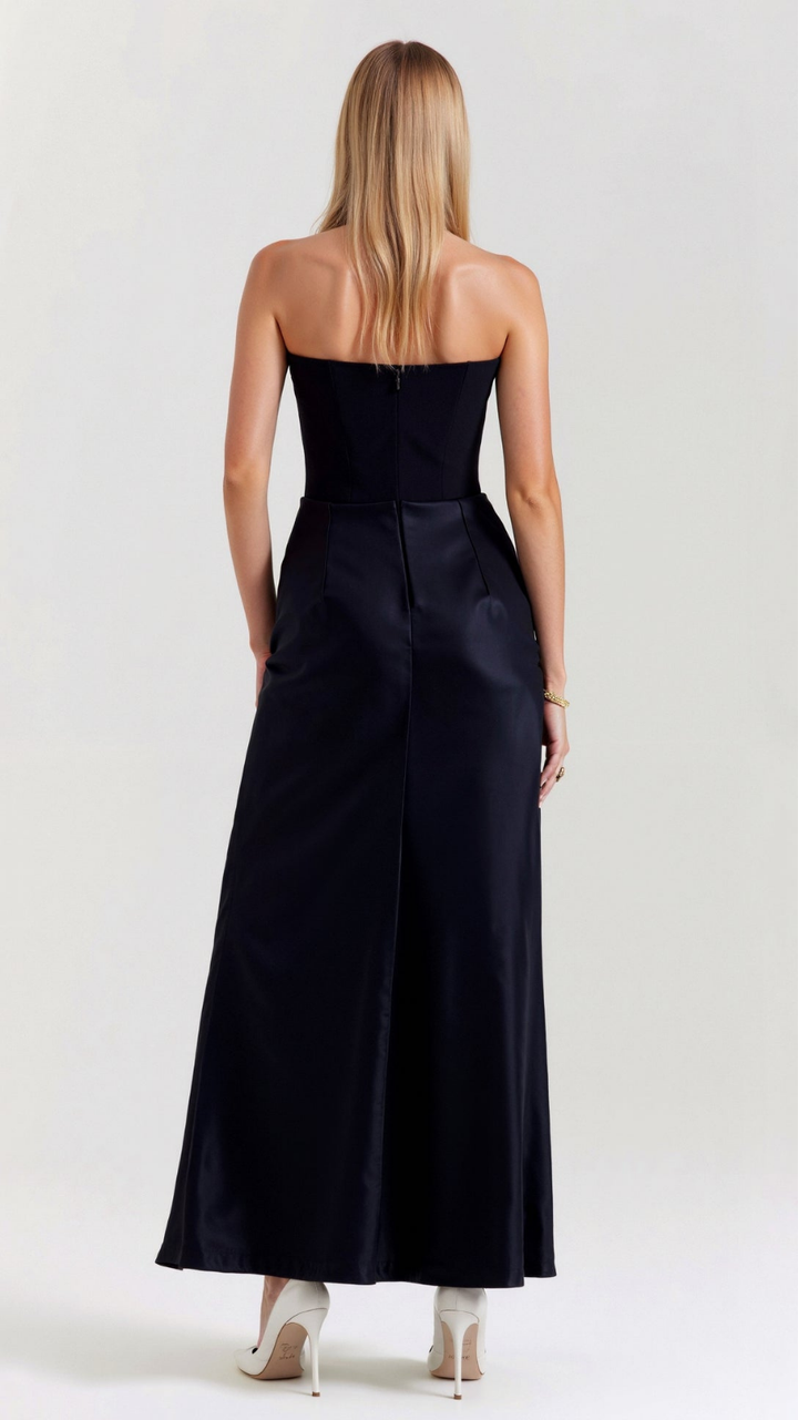 Charlotte | Women's Wedding Guest Dresses With Corset Bodice And Draped Waist | Sophisticated