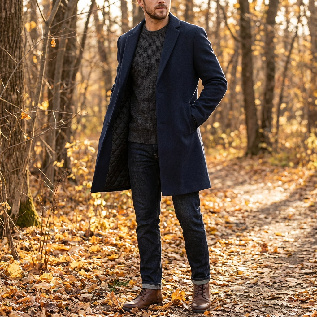 Dean | Men's Mid-Length Single-Breasted Overcoat