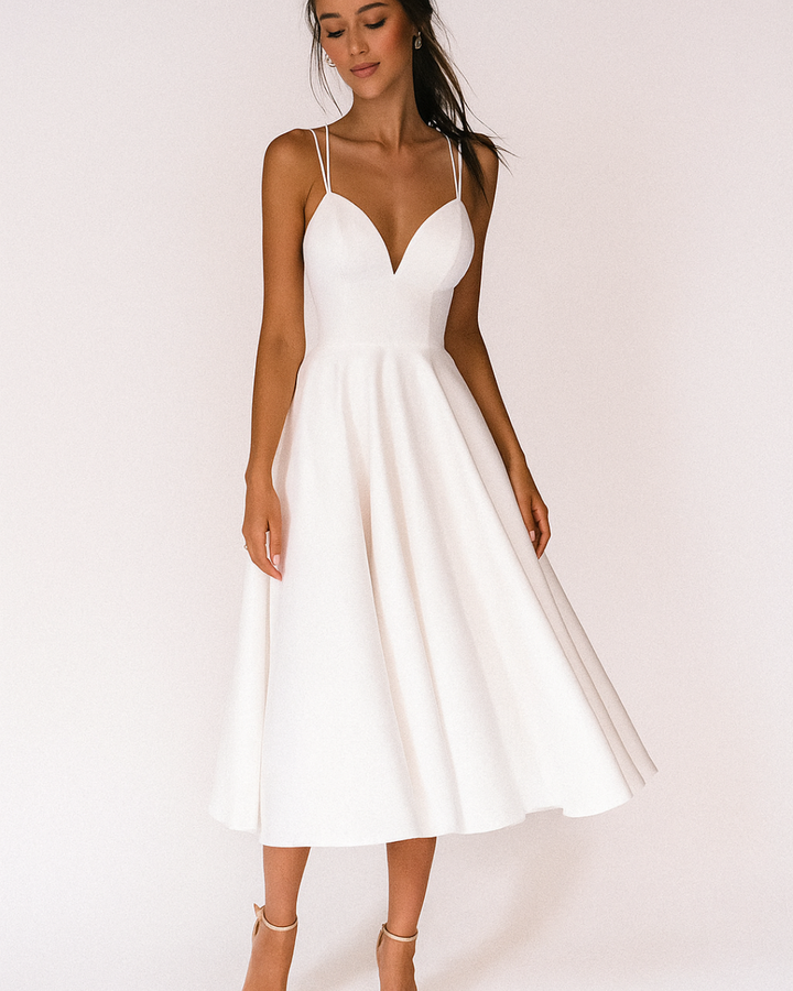Emma | Women's Wedding Guest Dresses With Double Straps And Full Skirt | Chic