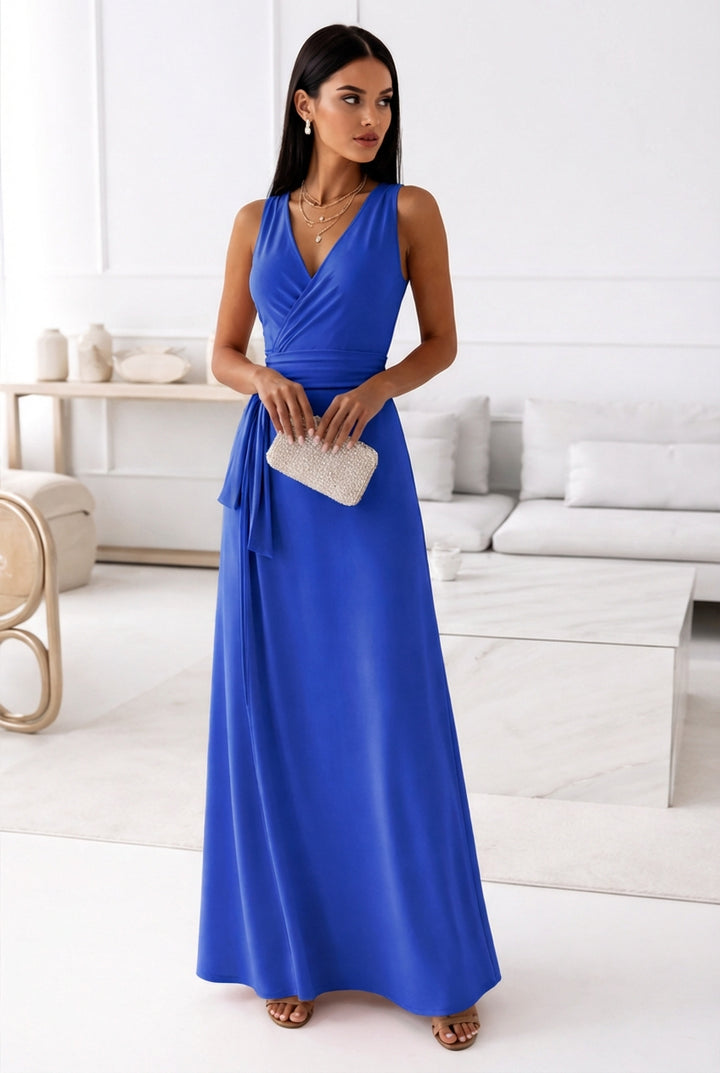 Emma | Women's Wedding Guest Dresses With Wrap Neckline And Tie Waist | Graceful