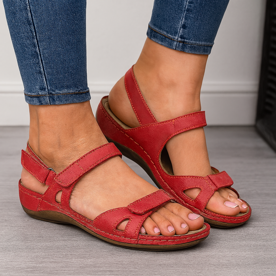 Harper | Women's Sandals With Velcro Straps And Low Wedge Sole | Classic