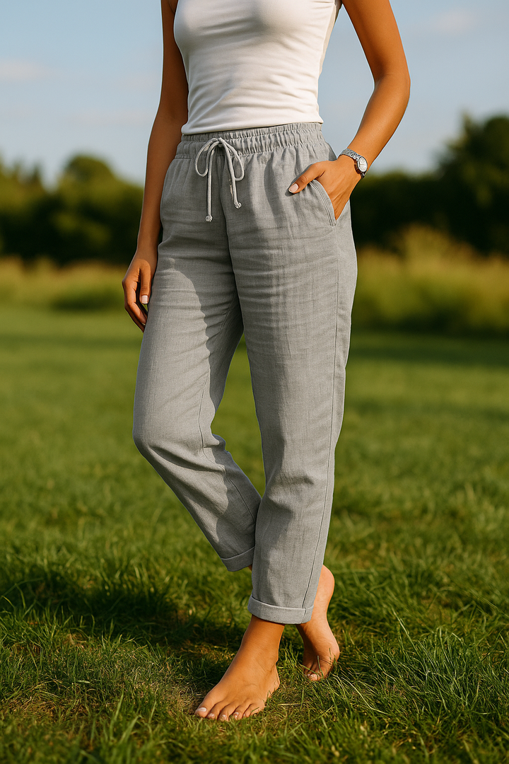 Ivory | Women's Casual Drawstring Cuffed Pants