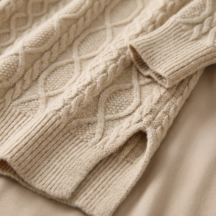 Jocelyn | Women's Turtleneck Cable Knit Sweater Dress