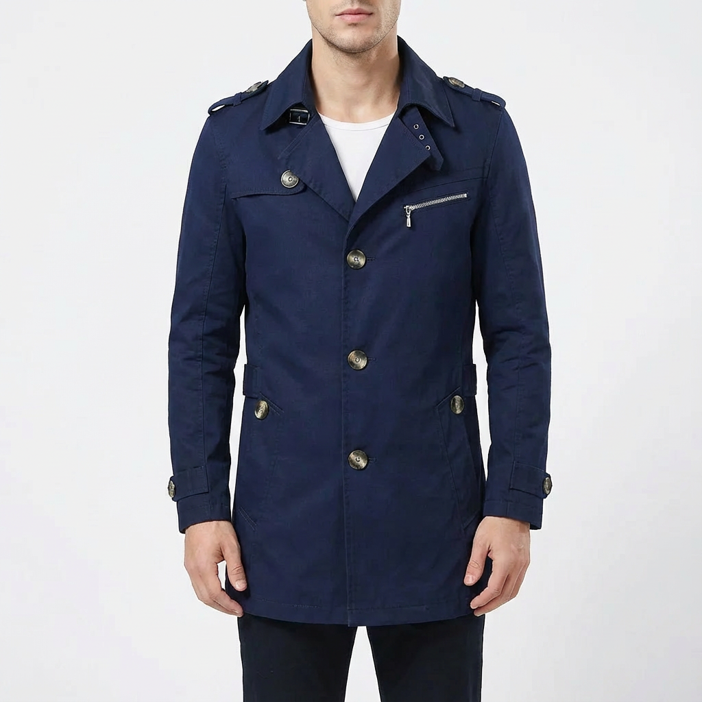 Jordan | Men's Mid-Length Button Front Trench Coat