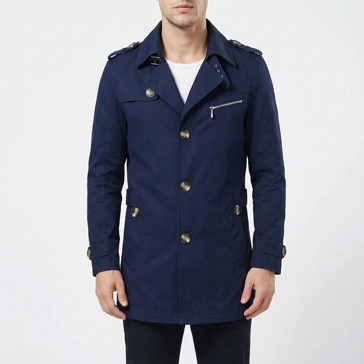 Jordan | Men's Mid-Length Button Front Trench Coat