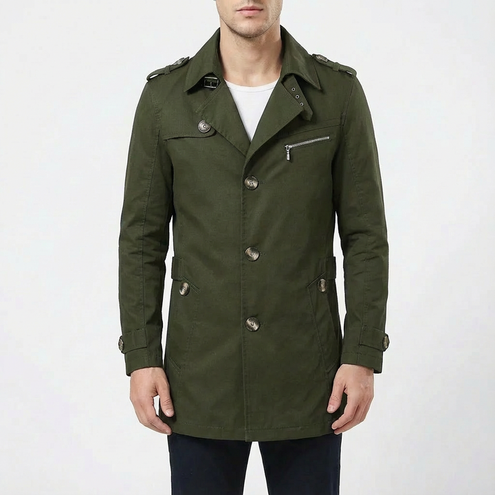 Jordan | Men's Mid-Length Button Front Trench Coat