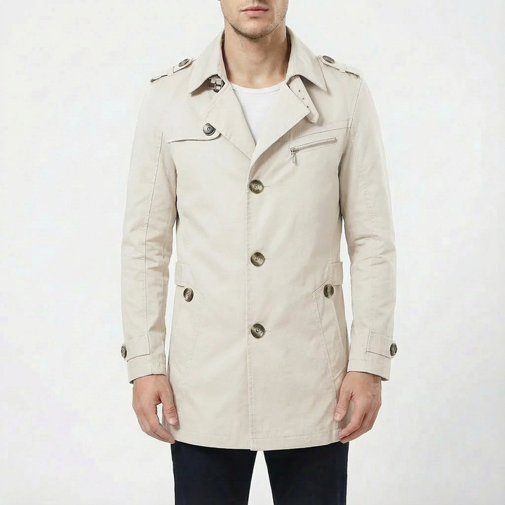 Jordan | Men's Mid-Length Button Front Trench Coat