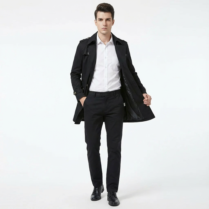 Jordan | Men's Mid-Length Button Front Trench Coat