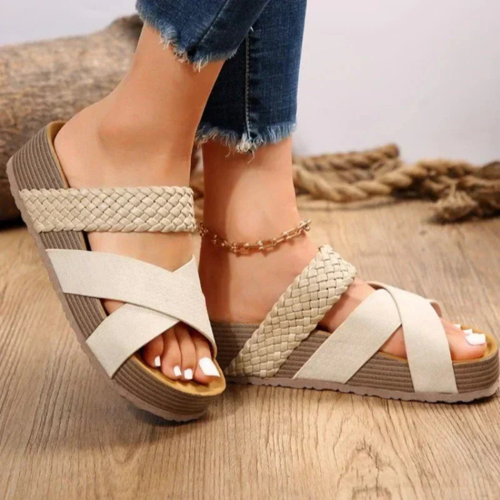 Madison | Women's Comfortable Sandals With Braided Strap And Platform Sole | Boho