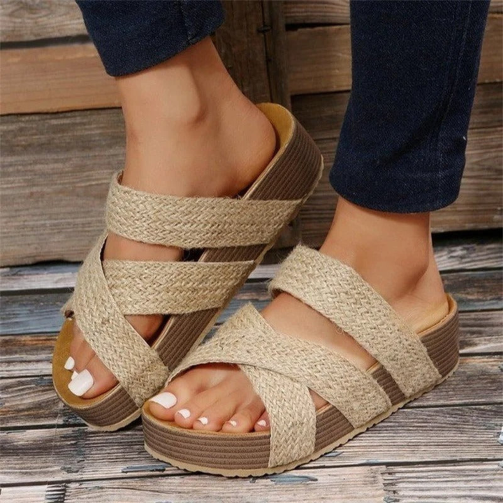 Madison | Women's Comfortable Sandals With Braided Strap And Platform Sole | Boho