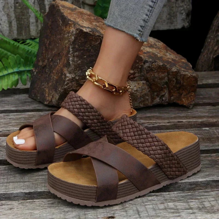Madison | Women's Comfortable Sandals With Braided Strap And Platform Sole | Boho
