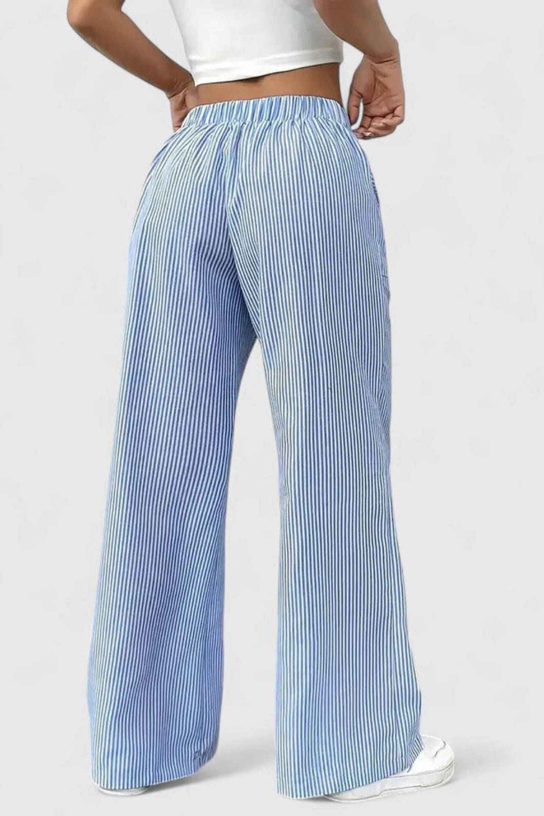 Remy | Women's Casual Striped Drawstring Wide-Leg Pants