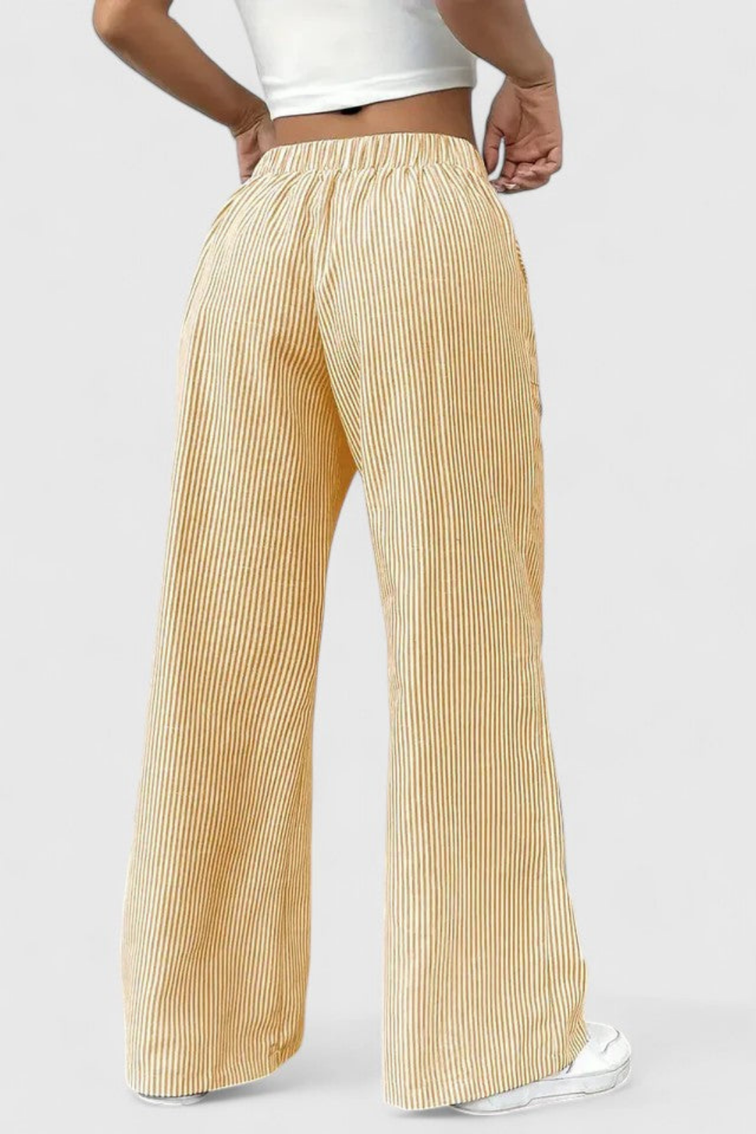 Remy | Women's Casual Striped Drawstring Wide-Leg Pants