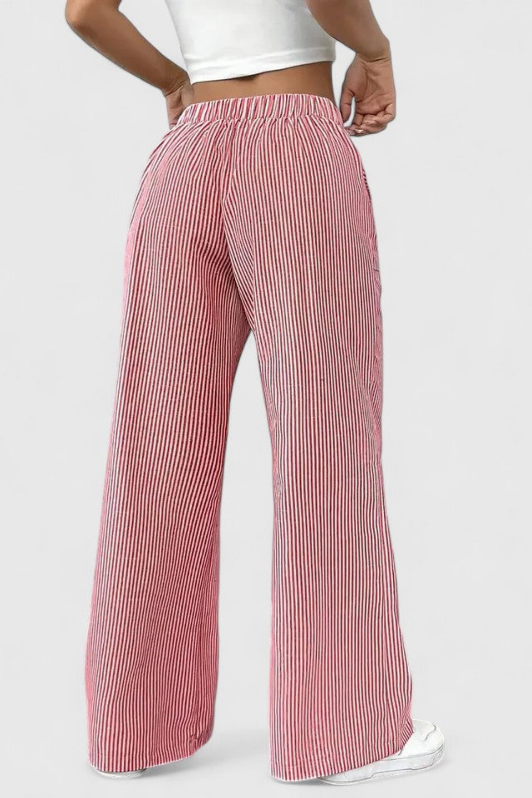 Remy | Women's Casual Striped Drawstring Wide-Leg Pants