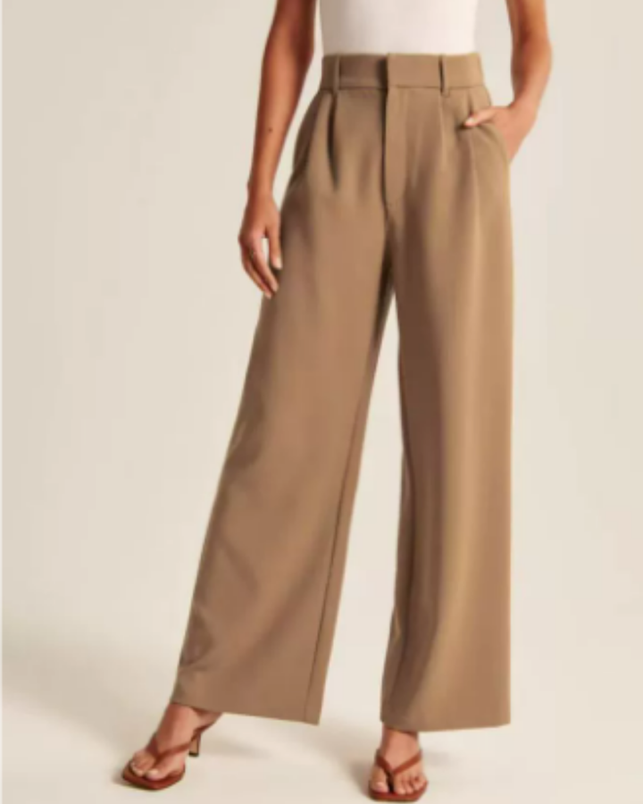 Rhea | Women's High-Waist Pleated Wide-Leg Pants