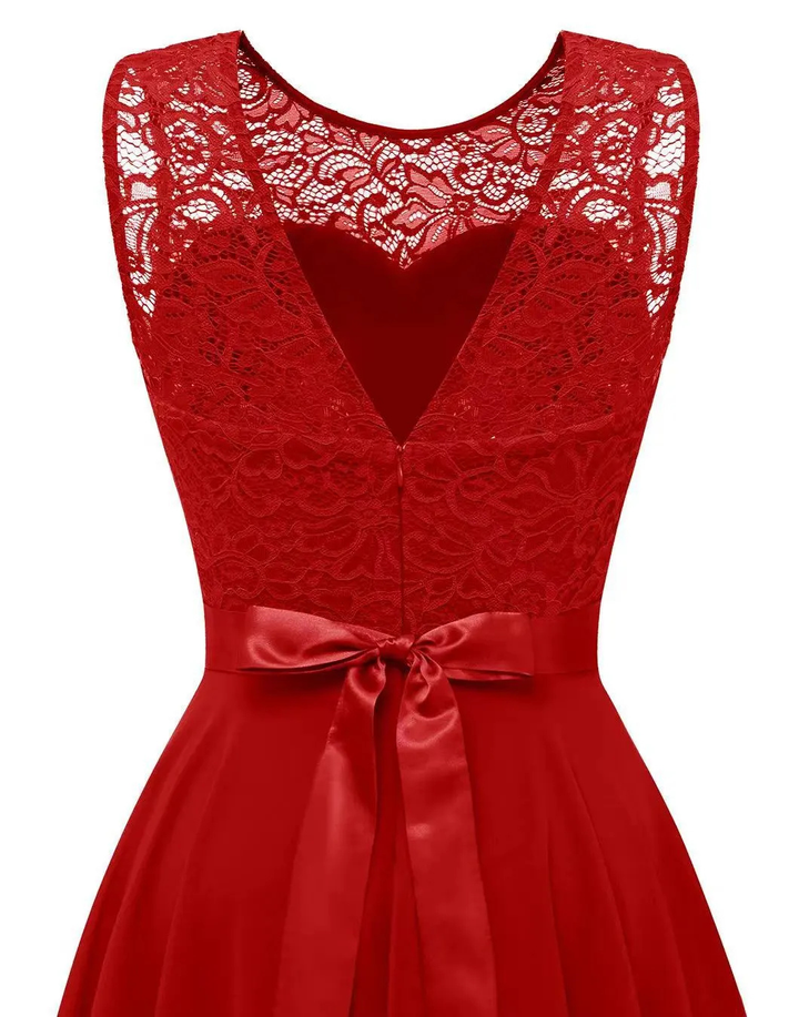 Sophia | Women's Wedding Guest Dresses With Lace Bodice And High-Low Hem | Elegant