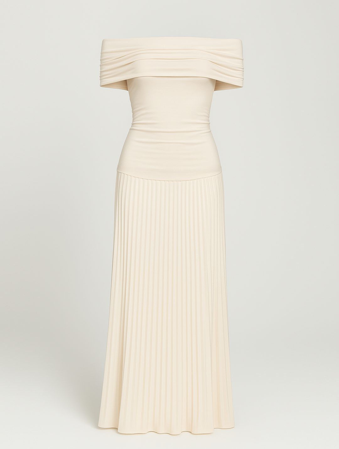 Sophia | Women's Wedding Guest Dresses With Off-Shoulder Design And Pleated Skirt | Elegant