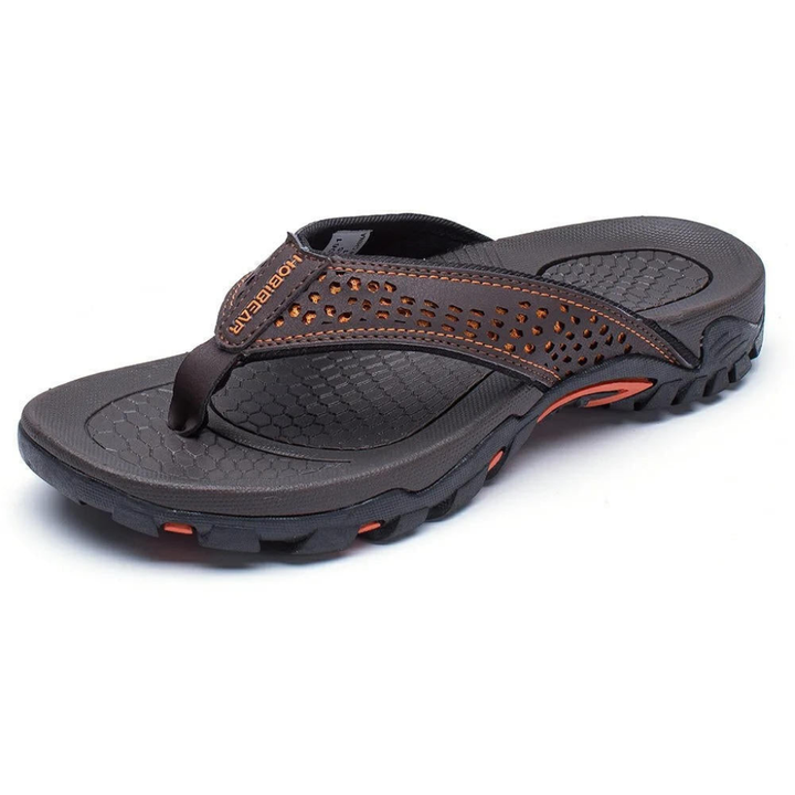 Theron | Men's Orthopedic Flip Flop Sandals With Cutout Strap