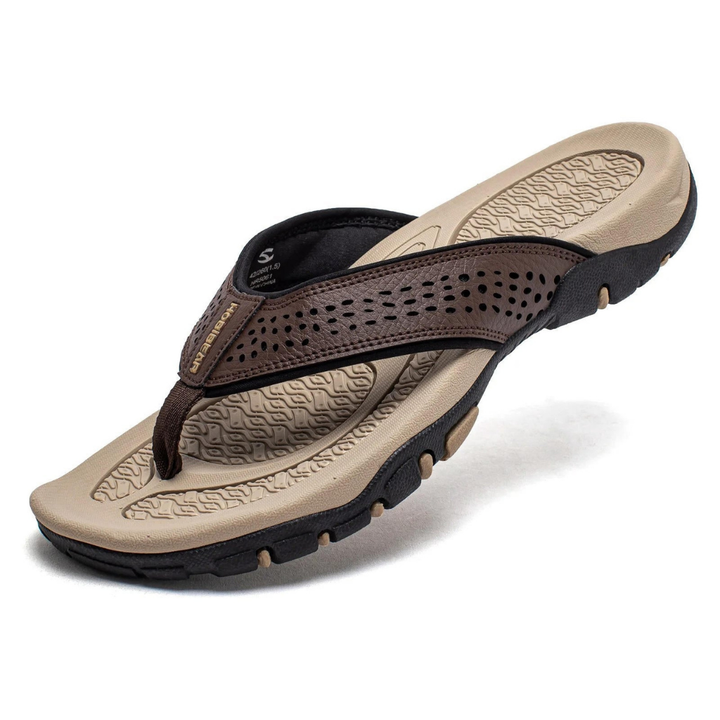 Theron | Men's Orthopedic Flip Flop Sandals With Cutout Strap