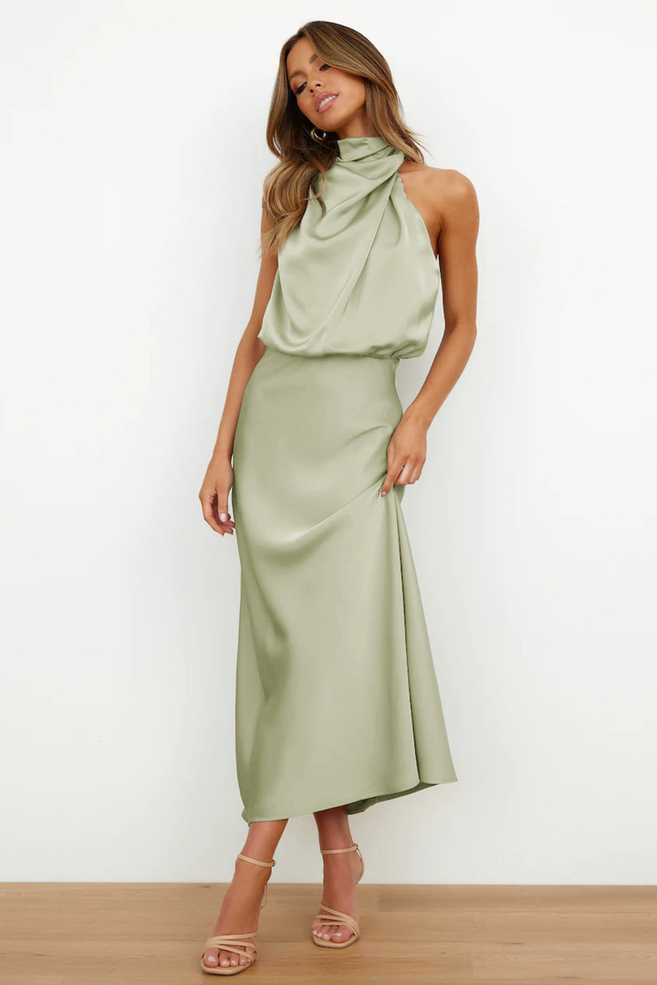 Vivienne | Women's Elegant Halter Neck Midi Dress