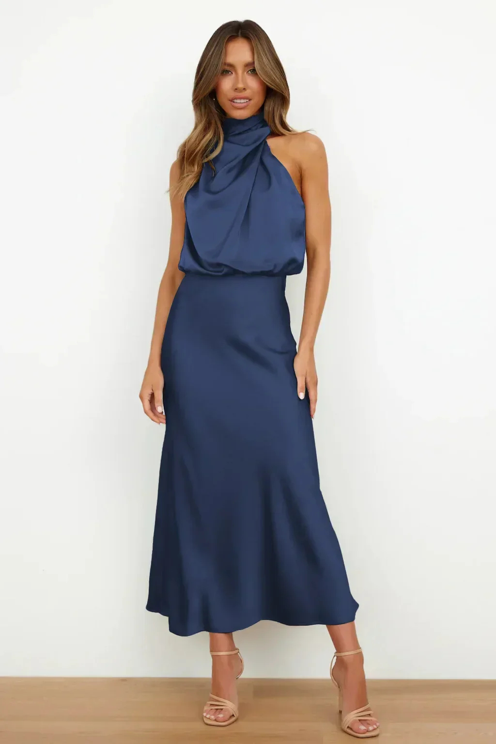 Vivienne | Women's Elegant Halter Neck Midi Dress