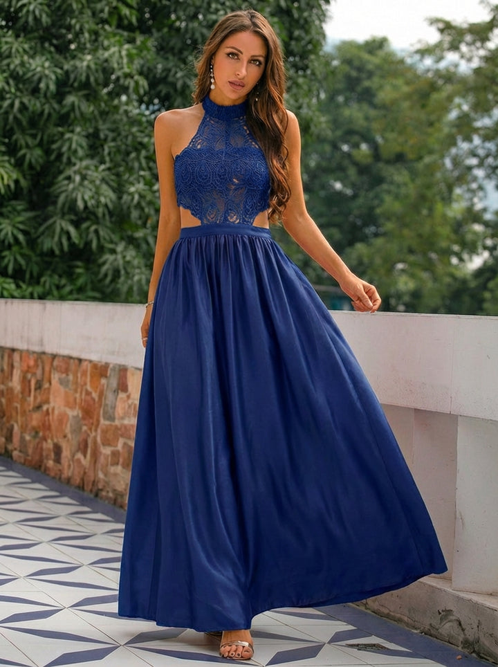 Charlotte | Women's Wedding Guest Dresses With Halter Neckline And Lace Bodice | Romantic