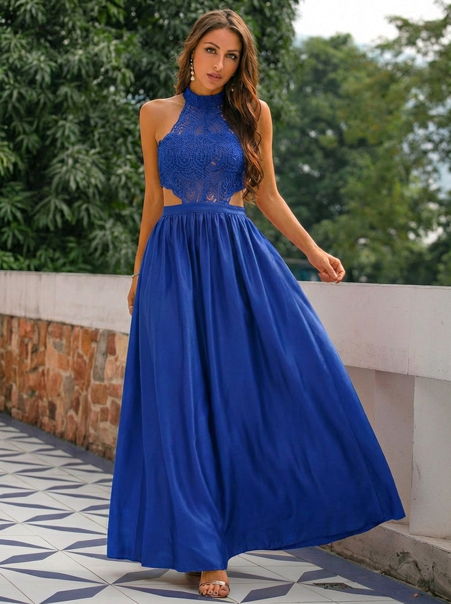 Charlotte | Women's Wedding Guest Dresses With Halter Neckline And Lace Bodice | Romantic